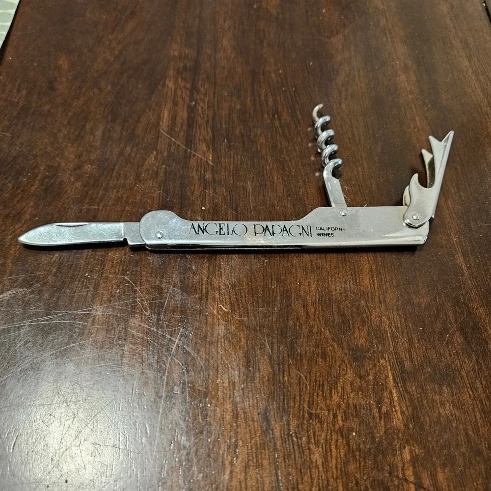 Vintage Angelo Papagni California Wines Waiters Friend Corkscrew Multi-Tool
